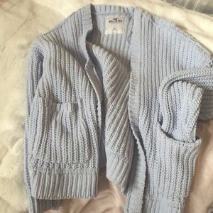 Hollister blue chenille cardigan